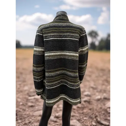 Tribal Jeans Wool Blend Open Front Cardigan Jacket Pockets Gray Olive S Size 4