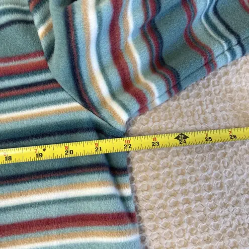 Bit Bridle Pullover Womens Medium Blue Striped Fleece 1/4 Zip Sweater Large