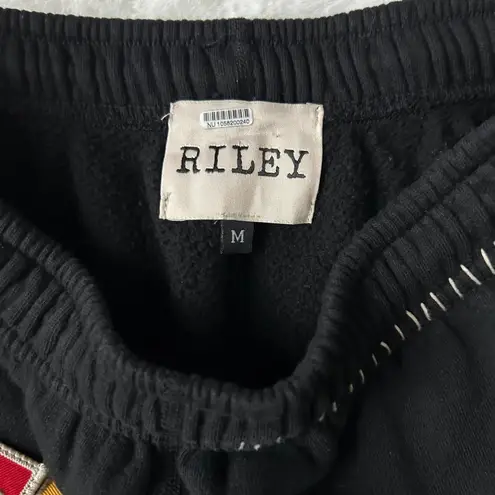 Riley Vintage All Patched Up Sweatpants in Black Racing Patches Size Medium