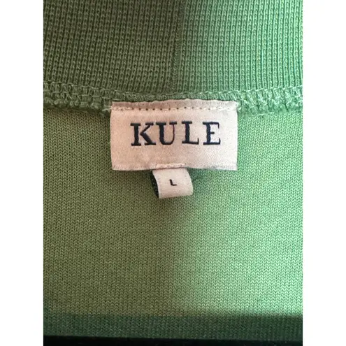 KULE Green Terry Bay Cloth Button Front Cropped Cardigan Sweater Women's Size L Size L