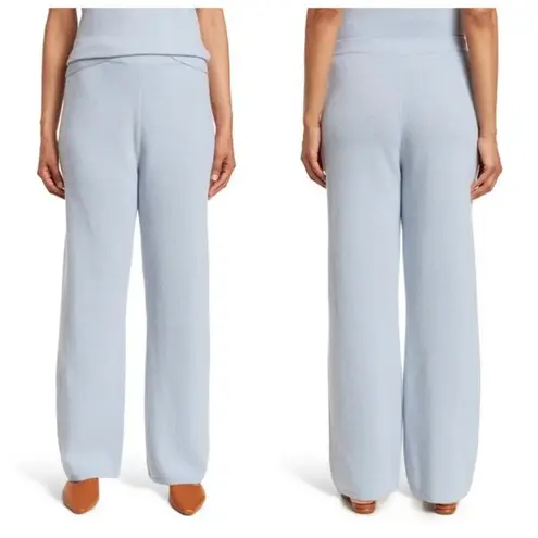 St. John ππ Wool Blend Pants Elasticized Waist Periwinkle Melange Blue XL NWOT