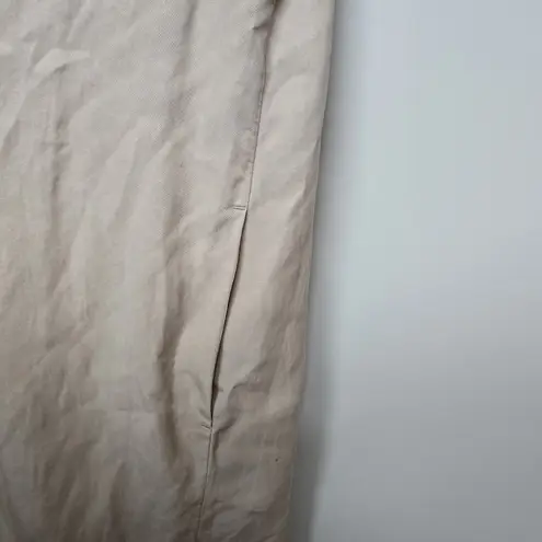 Eileen Fisher  Womens Tan Collared Lyocell Linen Longline Vest Size L Minimalist