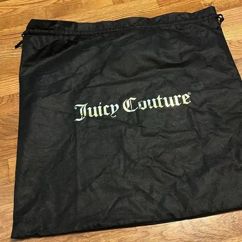 Juicy Couture  Daydreamer Black Faux Leather Tan Straw Striped Tote Purse Earthy