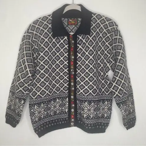 Vintage Alps Snowflake Pattern Cardigan Sweater Sz M Size M