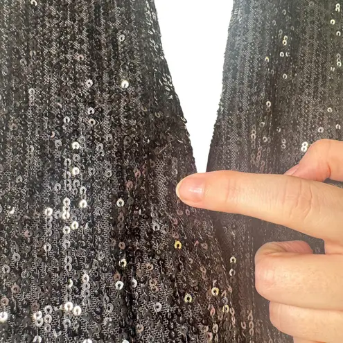 Camila Coelho Calvin Matching Set Strapless Crop Top & Pants Sequin Black Small