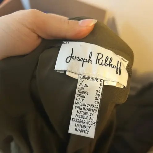 Joseph Ribkoff Olive Green Short Sleeve Flowy Stretch Jumpsuit