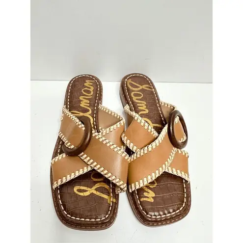 Sam Edelman  Sandals Womens Size 6 Harlie Brown Leather Square Toe Slides - Image 5