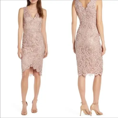 Eliza J Tulip Hem Floral Lace Dress Blush Pink Women’s Size 6 NWT