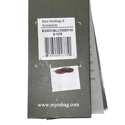 NEW Myra Bag Mix N Match Canvas & Leather Small Crossbody Clutch Purse Bag White