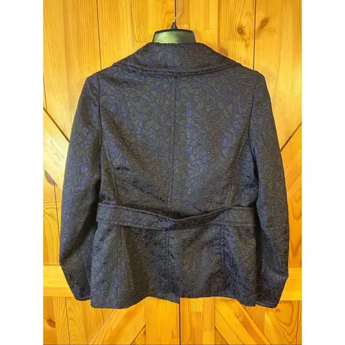 Laura Ashley Women’s Button Up Lined Blazer Purple Black NWT Size Small (5403)