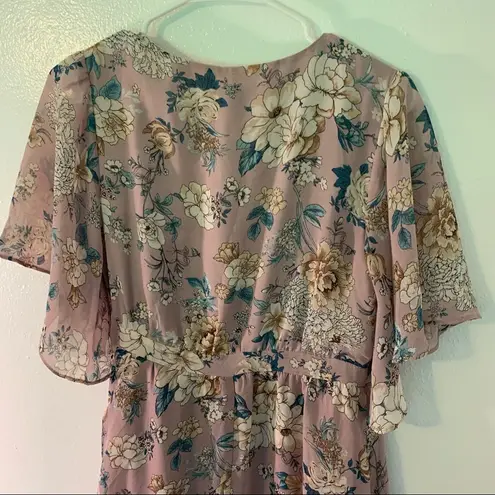 Chelsea28 High Low Wrap Dress Mauve Pink Floral