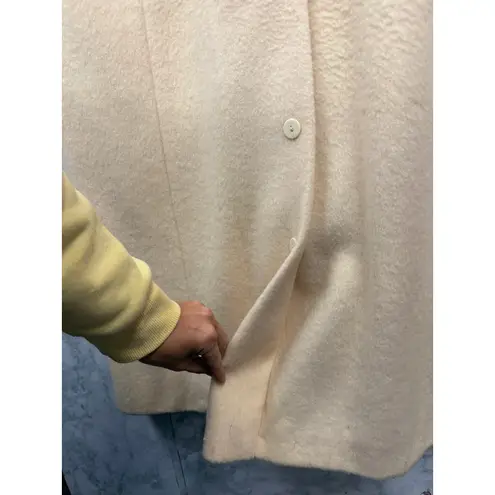 Cassidy Vintage Women's Cream Wool Blend Long Line Elegant Overcoat Retro 14
