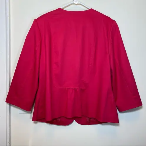 Oscar de la Renta | Vintage Floral Embroidered Single Button Blazer Pink 2XL