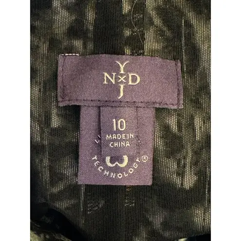 NYDJ Dress Womens 10 Black And Purple Leopard Print Crepe De Chine Shirtdress