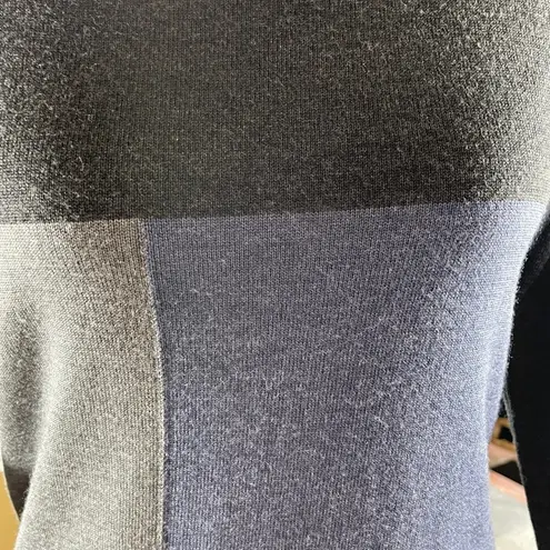 Kay Unger Gray Merino Wool Color Block Sweater Dress M READ