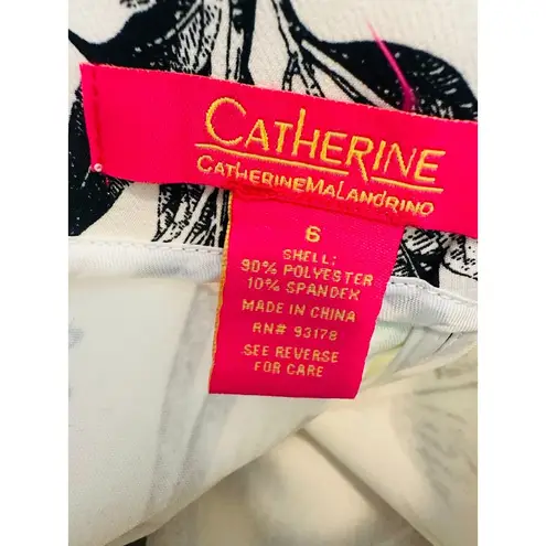 Catherine Malandrino Bird Tropical Print Pencil Skirt Size 6 Career Art to Wear