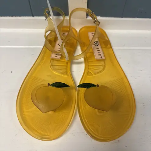 Katy Perry The Geli Sandal Flats PEACH Orange/Yellow Size 9 Jelly Thong Shoes Yellow
