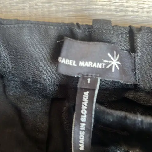 Isabel Marant Black Linen blend cropped pants