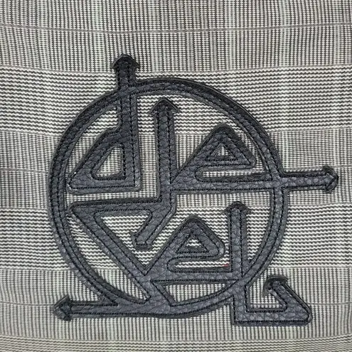 Diesel Women's Tote Gray OS Plaid Check Leather Trim Double Strap Shoulder Bag