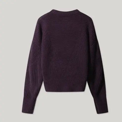 IRO Mona Wool Knit Ribbed Sweater, Dark Purple Size L, New w/Tag Retail $445