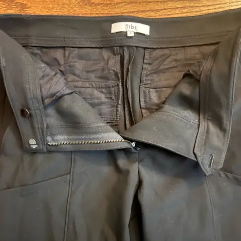 Tibi Women’s Black Slim Trouser Pants Size 8 – Split Back Hems, Thigh Pockets