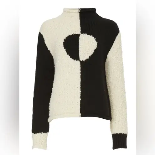 Rachel Antonoff Black & White Cookie Sweater Mock Neck Knit size Medium