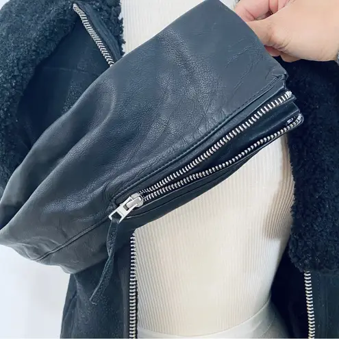 All Saints sheepskin shearling jacket