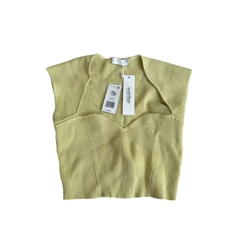 JONATHAN SIMKHAI Chamomile Ribbed Sweetheart Tank Top Size Medium NEW NWT