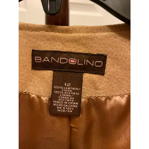 Bandolino tan embroidered 100% suede jacket size 12