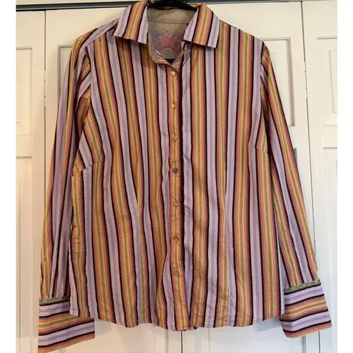 Robert Graham striped cotton blend button down size XL