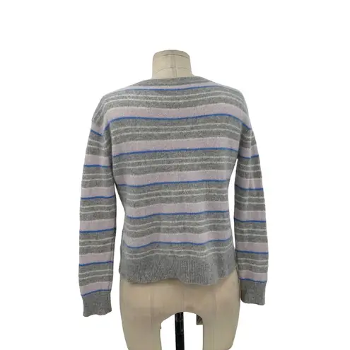 360 Cashmere  Rosa V Neck Sweater Heather Grey Multi Size XS