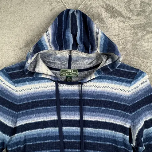 Ralph Lauren Lauren  Sweater Women M Hoodie‎ Striped Lightweight Knit Top Vintage