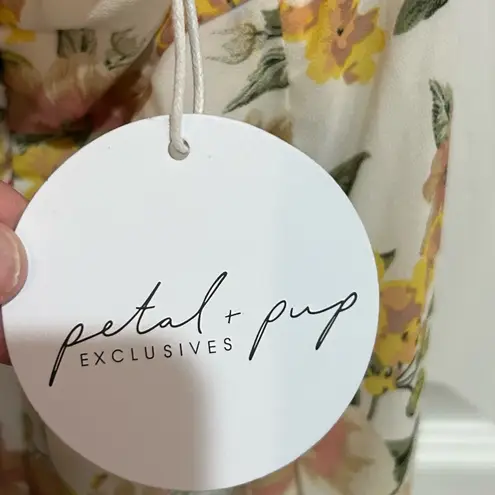 Petal and Pup  Liv Halter Floral Dress - Cream and Yellow 6 NWT