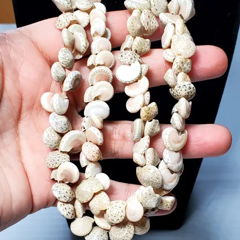 Hilo Hatties Necklace Seashell Bead Strand 17" Vtg Bohemian Hawaiian