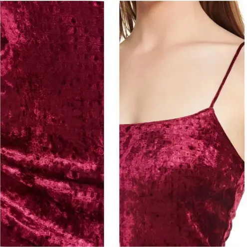 Saylor Cyndey Velvet Snake Midi Slit Dress in Wine Red NWT Size Large