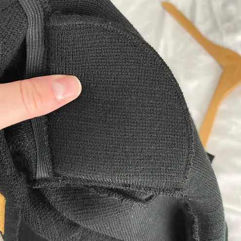 Vintage 80's Cropped Long Sleeve Dimond/Circle Square Leather Print Open Sweater Size M