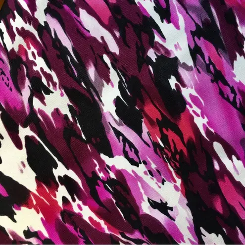 Tahari Mini Cowl Neck Tank Blouse, Abstract, Pink, Red, Black, White, Size S