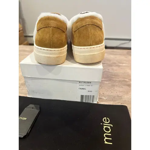 Maje Suede Slip on Sneakers with Shearling Trim size 36 / 5.5 US