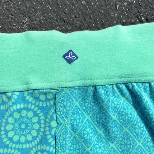prAna Skirt Women's Medium Aqua Green Blue Patterned Athletic Casual