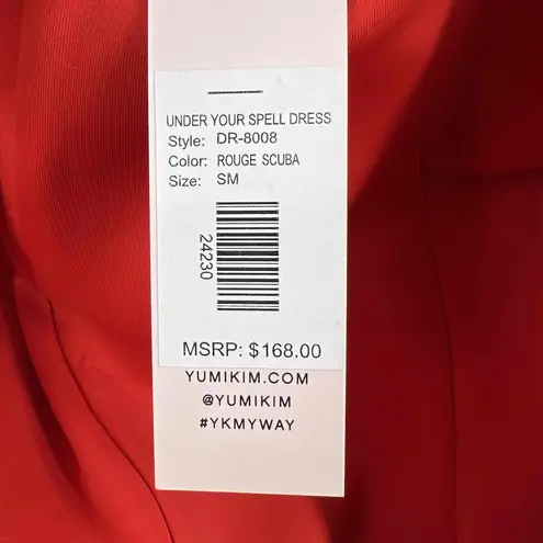 Yumi Kim Red Under Your Spell Mini Dress Off Shoulder Ruffle Detail Scuba Sm New