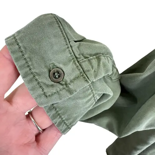 MNG Casual 100% Lyocell Green Long Sleeve Collared Button Up Shirt Womens Size L Size L