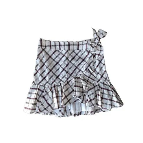 Veronica Beard Memphis Ruffle Plaid Mini Skirt