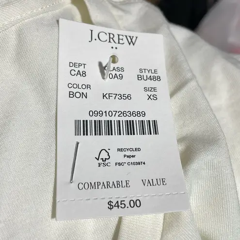 J Crew Factory Graphic Tee Collector Sequin Holiday Ornaments Cream XS (0