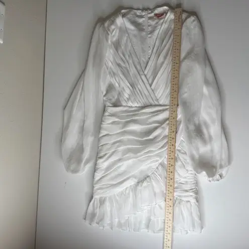 Showpo Can I Be Your Honey Mini Dress Size 4 White Ruched V