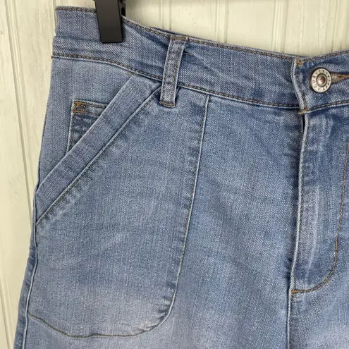 Curve Appeal Denim Jean Shorts Vertical Seams Slash Pockets Women's Size 4/27 Blue