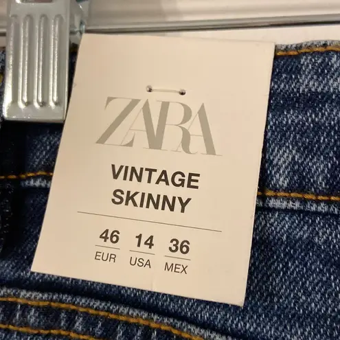 ZARA  High Rise Ankle Length Vintage Skinny Jeans size U.S.A. 14 inseam 27”