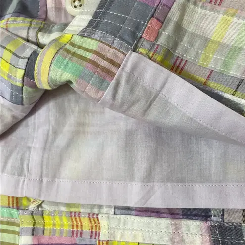 Brooks Brothers Cotton A-Line Button Front Madras Skirt size 4