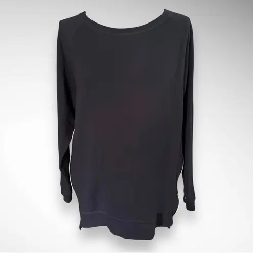 Stella & Dot Black The Zip Pullover Sweatshirt Large | EUC