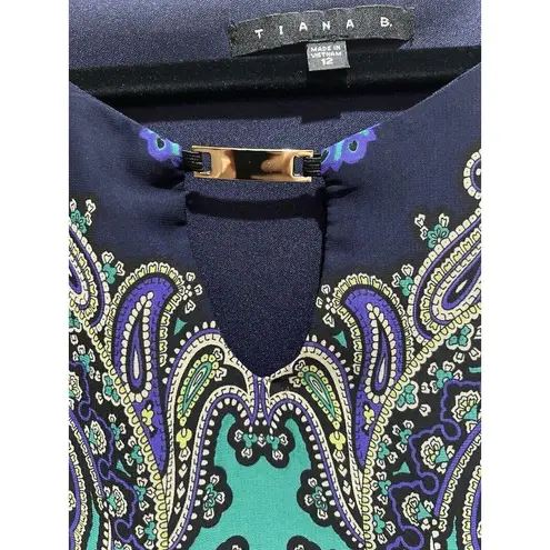 Tiana B . Boho 3/4 Sleeves Shift Dress Size 12 ~ Blue & Purple