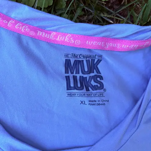 Muklucks Muk Luks Womens Activewear T-Shirt XL Purple Short Sleeve Top